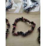 RHODONITE GEMSTONE CHRYSTAL CHIP BRACELETS - NEW IN ORIGINAL PACKAGING - JOBLOT OF 38