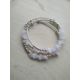 ROSE QUARTZ - GEMSTONE CRYSTAL CHIP - TRIPLE BRACELETS - STAINLESS STEEL - - JOBLOT OF 13 - Image 1 of 4