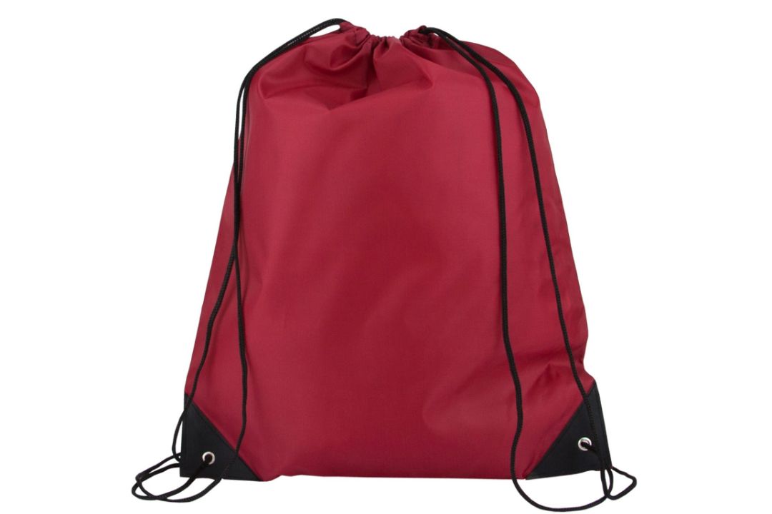 400X BURGUNDY 210D POLYESTER DRAWSTRING BAGS - Image 1 of 3