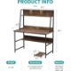 MECOR COMPUTER DESK STUDY FOR HOME OFFICE STORAGE BOOKSHELF AND CPU STAND WALNUT BROWN - Image 1 of 7