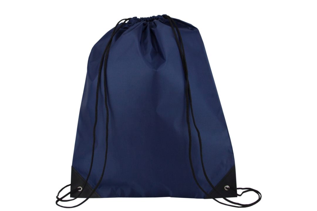 400X NAVY 210D POLYESTER DRAWSTRING BAGS - Image 1 of 2