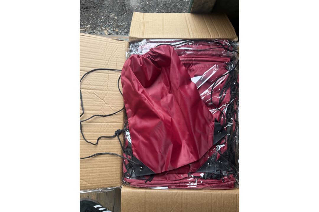 400X BURGUNDY 210D POLYESTER DRAWSTRING BAGS - Image 3 of 3