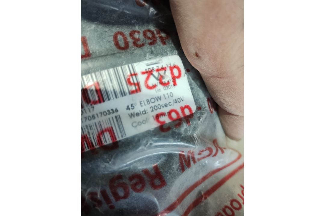 PLASSON FUSMATIC 45° ELBOW 110 GAS PE100 SDR11 PN16 – 200SEC/40V – JOBLOT OF 2 (NEW) - Image 2 of 3