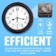 20 X 12" BLACK WALL CLOCK WATERPROOF INDOOR OUTDOOR QUARTZ MOVEMENT - RRP £240 - Image 5 of 7