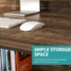 MECOR COMPUTER DESK STUDY FOR HOME OFFICE STORAGE BOOKSHELF AND CPU STAND WALNUT BROWN - Image 4 of 7