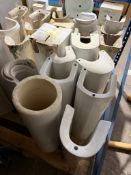 JOB LOT OF CERAMIC BATHROOM WASH BASINS & PEDESTALS - VARIOUS STYLES & SIZES