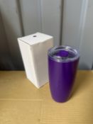 36X PURPLE DOUBLE WALLED PLASTIC 530ML TUMBLERS