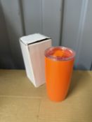 36X ORANGE DOUBLE WALLED PLASTIC 530ML TUMBLERS