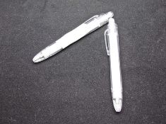1000 X BALL PEN 'SHORT TRANSPARENT' WHITE