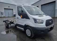 2018 FORD TRANSIT 350 1996CC DIESEL MANUAL CHASSIS CAB WHITE