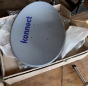 BRAND NEW SATELLITE DISH WITH ROLL OF NEW CABLE AND FIXINGS