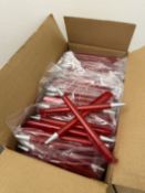 BOX OF 1,000 BLACK INK PENS WITH RED FROSTED BODY