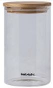 398X NEW SABICHI - 197511 - 1.2 LITRE WOOD & GLASS JAR