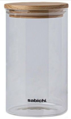 398X NEW SABICHI - 197511 - 1.2 LITRE WOOD & GLASS JAR