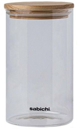 346X NEW SABICHI - 197504 - 900ML WOOD & GLASS JAR