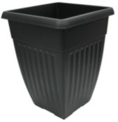 198X NEW TALL ATHENS SQUARE PLANTER - BLACK G07H325 - 42CM