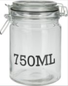 274 X NEW DC1000420 / 456312 - CLIP TOP STORAGE GLASS JAR - 750 ML