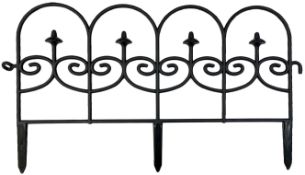 340 X NEW 60 X 33CM ANTIQUE STYLE GARDEN FENCE - BLACK