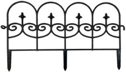 340 X NEW 60 X 33CM ANTIQUE STYLE GARDEN FENCE - BLACK