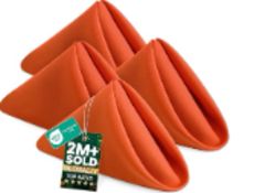 12 X NEW KICHLY ORANGE CLOTH NAPKINS | RRP £83 | BULK CLEARANCE