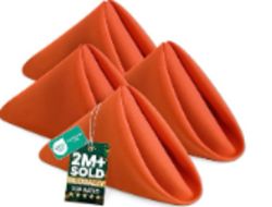 12 X NEW KICHLY ORANGE CLOTH NAPKINS | RRP £83 | BULK CLEARANCE