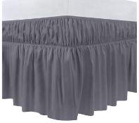60 X NEW UTOPIA BEDDING GREY KING VALANCE SHEET | RRP £419 | BULK CLEARANCE