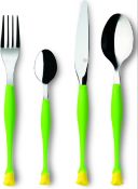 573 X NEW E-MY - 54430188 - FRATELLI 4 PIECE CUTLERY SET - CALLA DESIGN - YELLOW