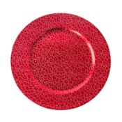 418X NEW RED ROUND CHARGER PLATE ABX100320 - 33CM