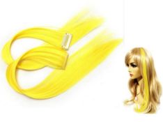 24 X CLIP IN HIGHLIGHTS HAIR EXTENSION YELLOW