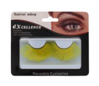 96 X YELLOW FEATHER EYELASHES
