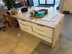 Display desk with 12 fitted drawers