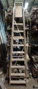 BPS 10-tread aluminium step ladder with hand rail