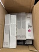 Various unopened Muk hair product stock including hair dyes and styling products as lotted