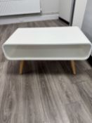 White wood veneered coffee table