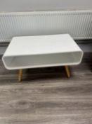 White wood veneered coffee table