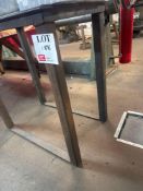 Steel frame wooden topped workbench, apx 800 x 520 x 800mm