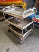 Steel frame mobile trolley, 3-tier