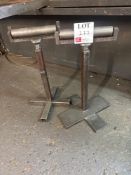 Two fabricated steel frame rollers, 700mm x 350mm