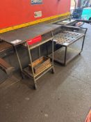Two steel frame mobile trolleys
