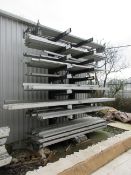 Steel frame single sided storage rack, approx. size: 1m x 1.1m x 4.5m - excluding contents PoWRA: