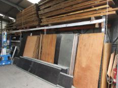 Four bays of adjustable boltless racking, 2.8m x 900mm x H: 2.3m - excluding contents