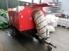 Tekno Proget single axle towable heater, type RT110, serial no. 750170001, heat efficiency 90%,