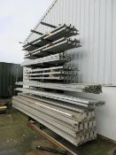 Steel frame single sided storage rack, approx. size: 1m x 1.1m x 4.5m - excluding contents PoWRA: