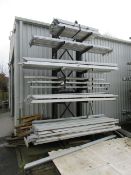 Steel frame single sided storage rack, approx. size: 1m x 1.1m x 4.5m - excluding contents PoWRA:
