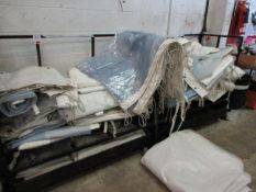 Two metal frame storage trollies, 1.3m x 650mm