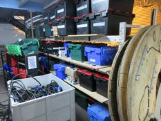 Two bays of adjustable boltless racking comprising 1 x 2.8m x 900mm x H: 2m, 1 x 2.8m x 600mm x 1.5m