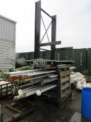 Steel frame double sided storage rack, approx. size: 2.2m x 1.6m x 4.5m - excluding contents