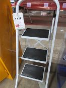 Three rung step ladder Please note; This LOT is located at Stoneford Farm, Steamalong, Isle Abbotts,