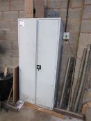 Double door metal storage cabinmate (Excluding contents) Please note; This LOT is located at