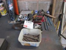 Assortment of various hand tools and flap discs Please note; This LOT is located at Roadform